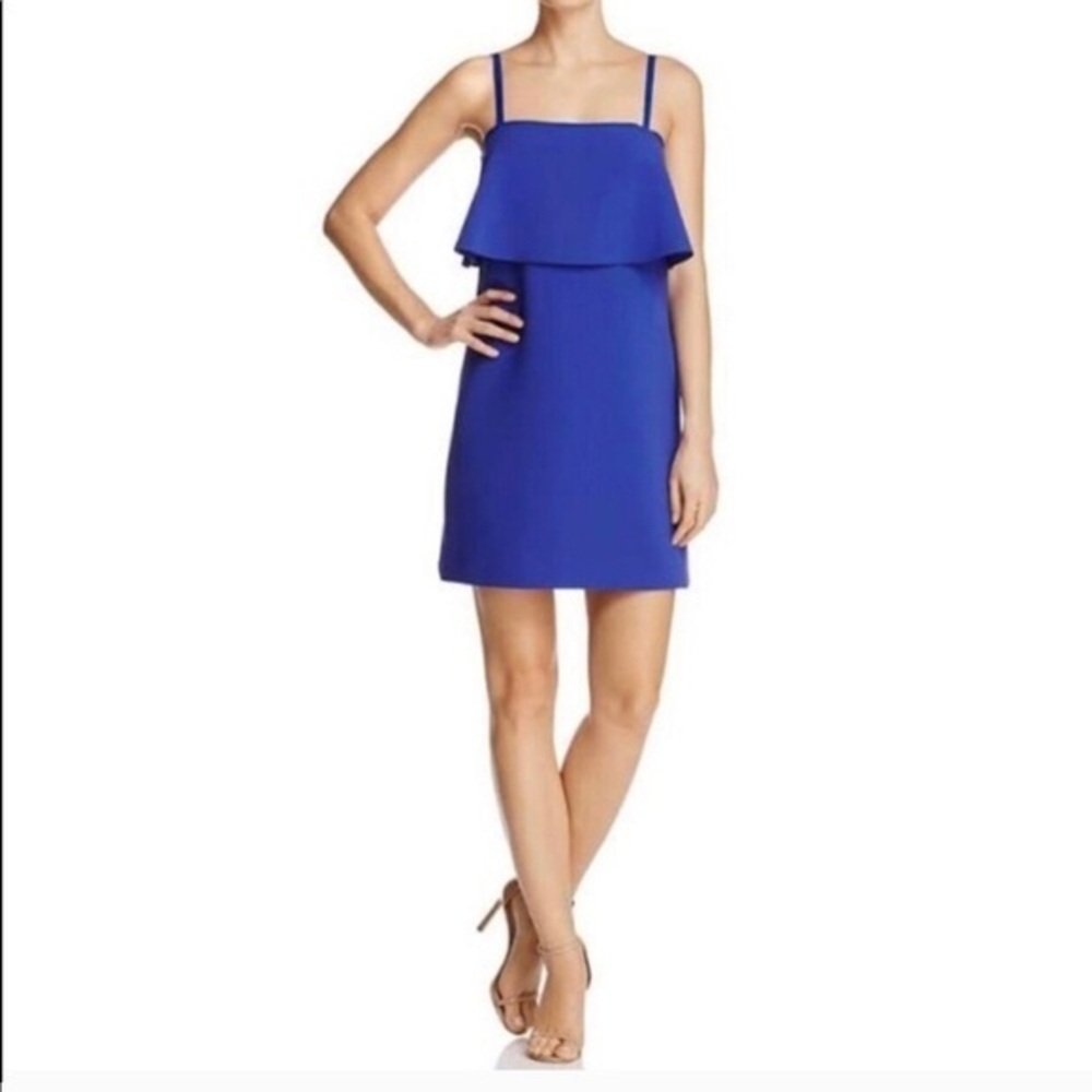 Elizabeth and James cobalt blue tiered shift dress, size 2